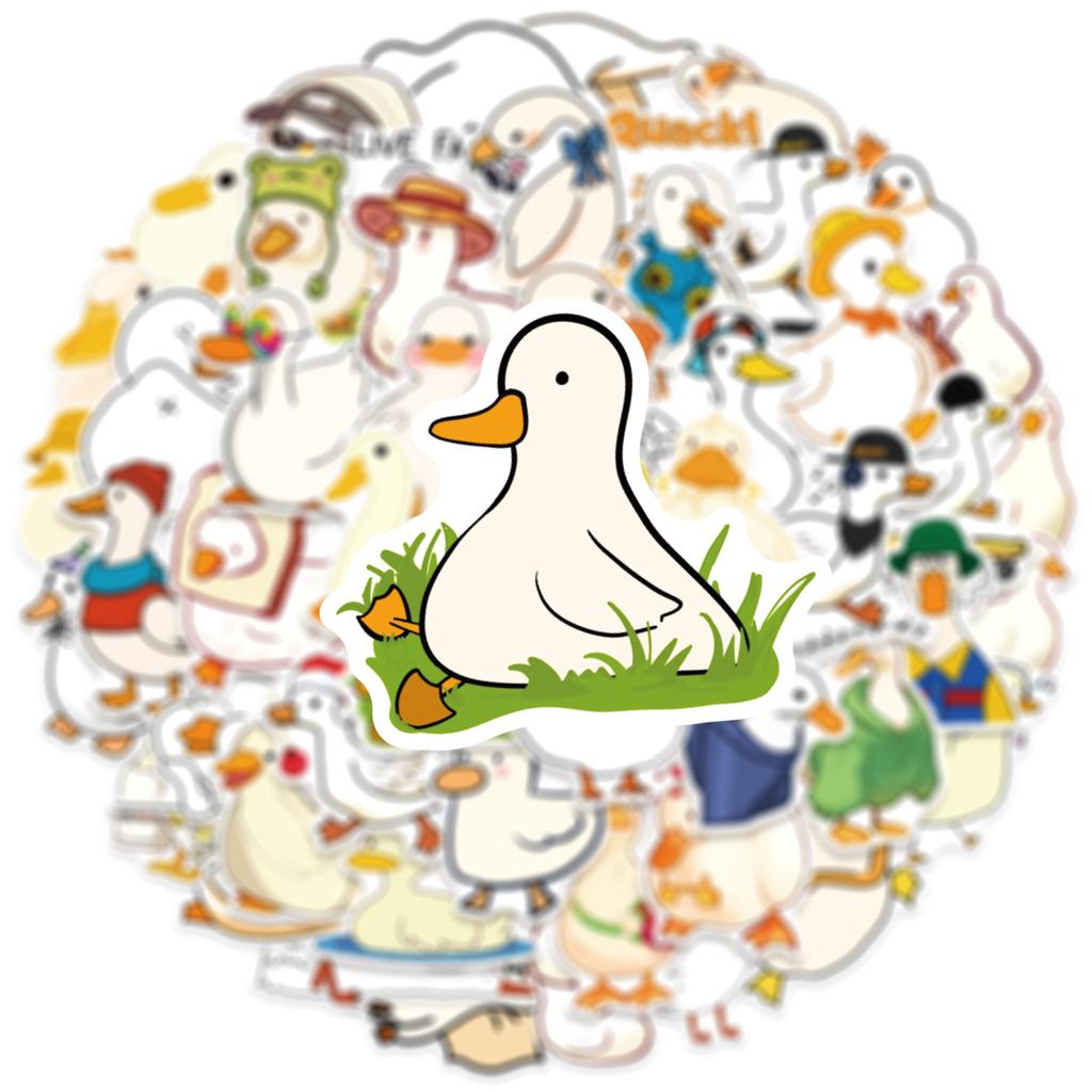 50/100PCS Cartoon Cute Duck Stickers Creative Sketches DIY Phone Cases Desktop Storage Box Stationery Decoration