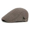 Men's Herringbone Wool Blend Newsboy Cap  Vintage Flat Cap for Casual/Cool Weather (5 Color Options)