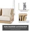 Metallketten-Schaukelstuhl mit Sitz- und Rückenpolstern Rattan-Geflecht Doppelsitze Waschbar Garten-Hänge-Schaukel-Lounge Zuhause