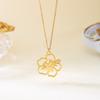 Edelstahl Hohlblumen Anhänger Halskette für Damen Minimalistisch Goldfarbene Blumen Halskette Anhänger Hochzeitsparty Schmuck