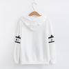 Womens Casual Long Sleeve  Cat Print Pocket Thin Hoodie Blouse Top Shirt