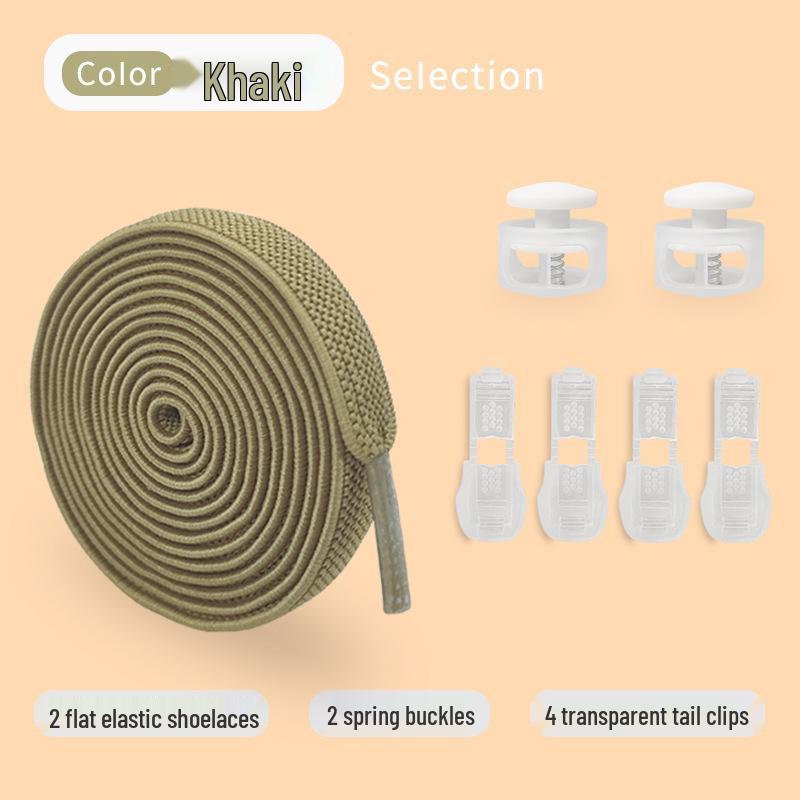 Universal No-Tie Elastic Shoelaces for Men, Women, and Kids - Flat Design with Secure Buckle System