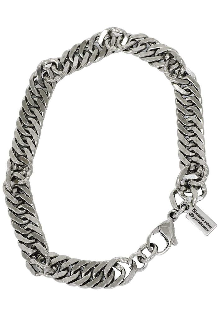 KJ Phiten [Limited Edition] Titanium Chain Bracelet, Double Curb Chain, Twisted, 21cm Long, 7.0mm Wide, Hypoallergenic