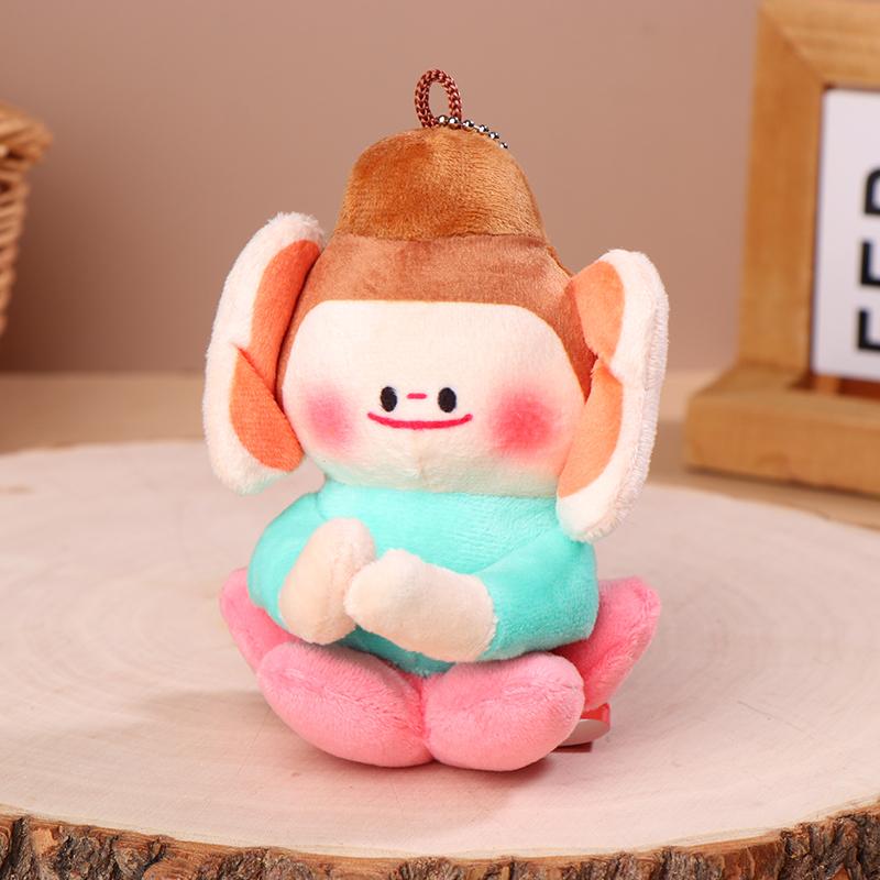 Creative Cartoon Buddha Plush Toy Soft Stuffed Doll Keyring Bag Pendant Cute Plush Dolls Keychain Car Key Decoration