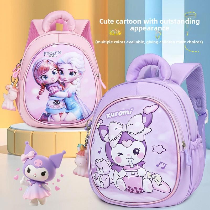 Mochila Infantil Elsa Hello Kitty Kuromi Melody Homem-Aranha Com Nylon Respirável Para Uso Na Educação Infantil E Escolar