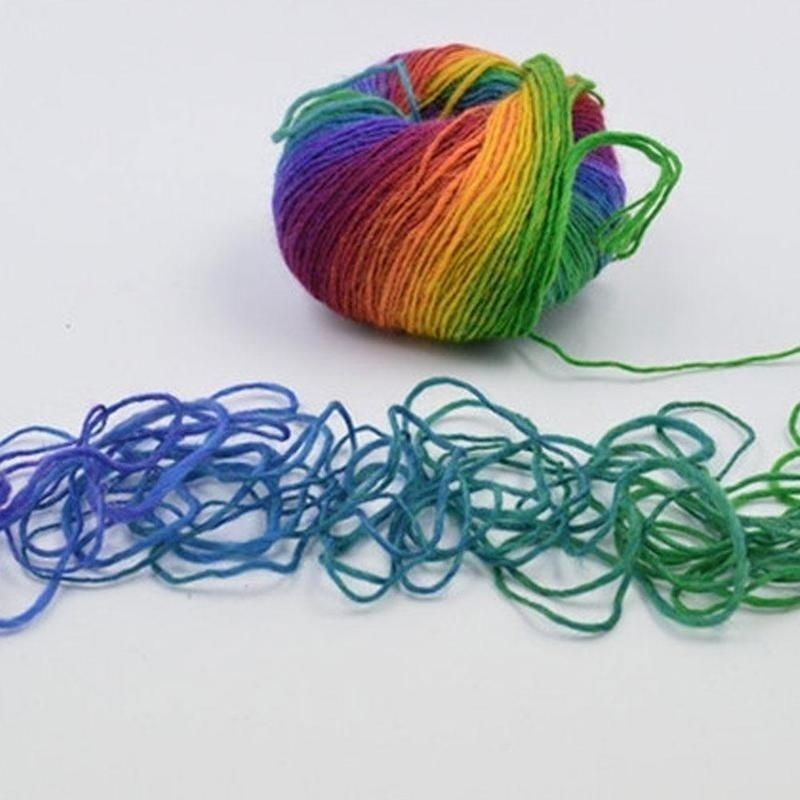 New 2 Roll Soft Wool Crochet Baby Yarn Baby Knit Wool Yarn Knitting Rainbow Yarn Home Handmade Sewing Supplies