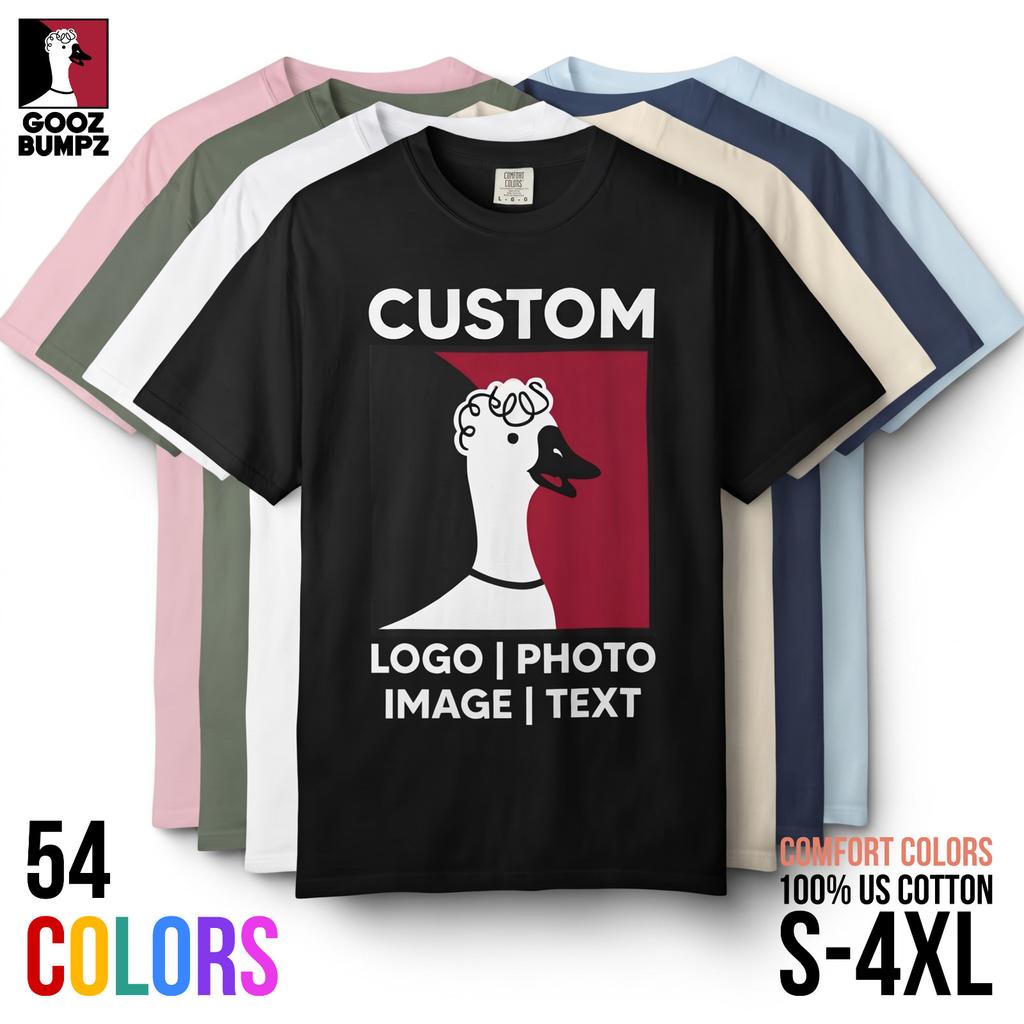 Custom Unisex T-shirt w/ Personalized Image, Logo & Text, Cotton Tee DTG Print