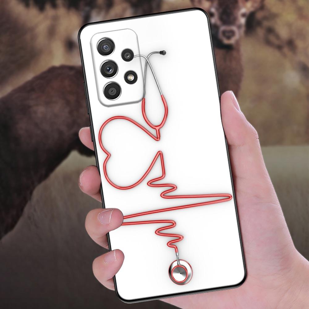 Nurse Medical Heart Stethoscope Phone Case For Samsung Galaxy A57 A56 A37 A55 A36 A26 A54 A52 A35 A34 A25 A17 A16 A15 A07 Cover