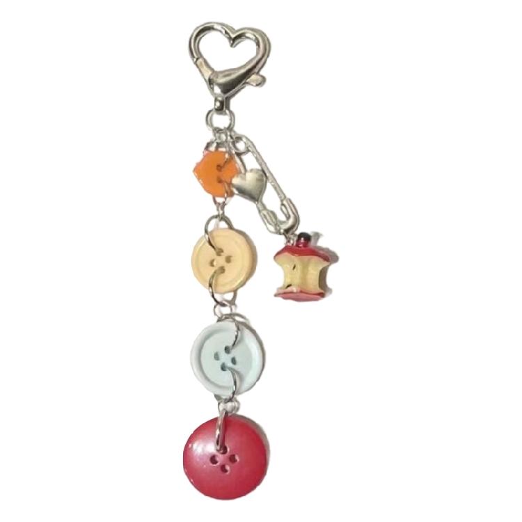 Delicate Button Keychain with Star Phone Charm Bag Pendant for Personal Style