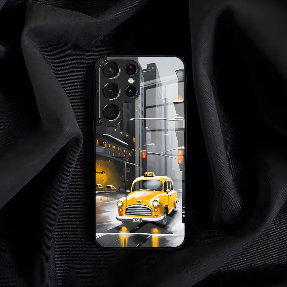 NYC Yellow Taxi Phone Case For Samsung S26 S25 Edge S24 S23 S22 S21 S20 Ultra Plus FE Glass Cover