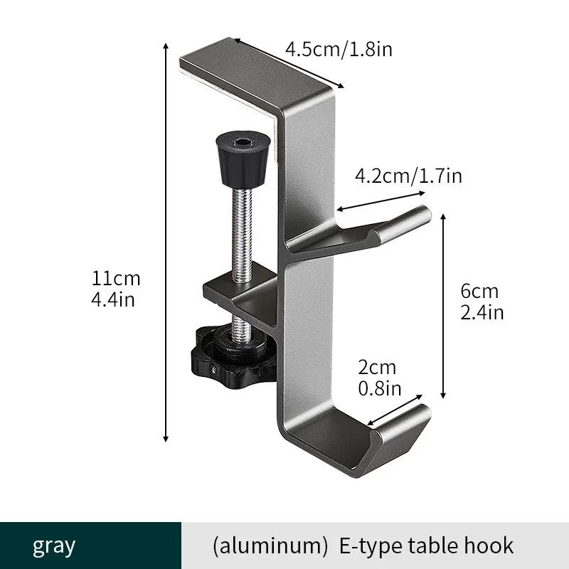 Multi-purpose Desk Edge Double Hooks Punch-free Desk Hanger Adjustable Backpack Storage Hanging Hook Office Home Table Organizer