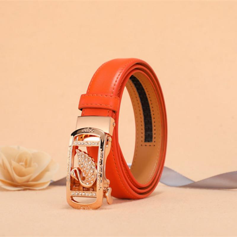 Casual Animal Type Diamond Embedded Women's Leather Belt Genuine Leather Versatile Waist Belt for Skirts and Pants Decorative