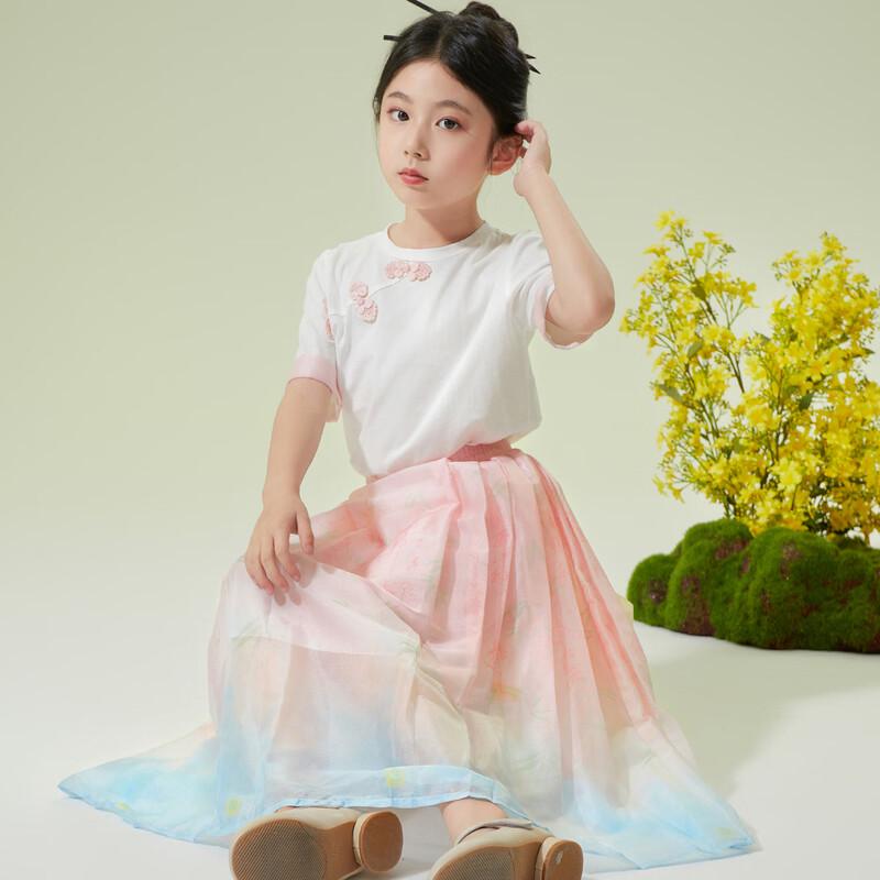 Xiaohu Patty Girls' Summer Princess T-shirt & Pearl Skirt Set