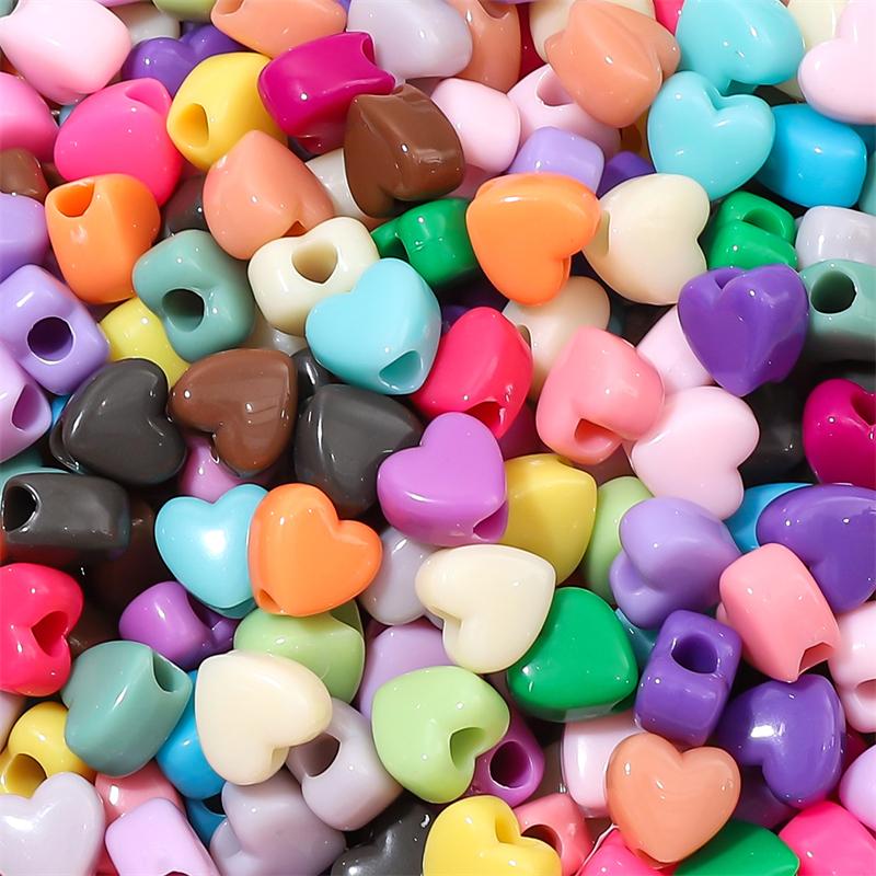 20-200 stk Akryl Søte Hjerte Stjerne Perler For DIY Halskjede Armbånd Øredobber Smykkefremstilling Håndverkstilbehør