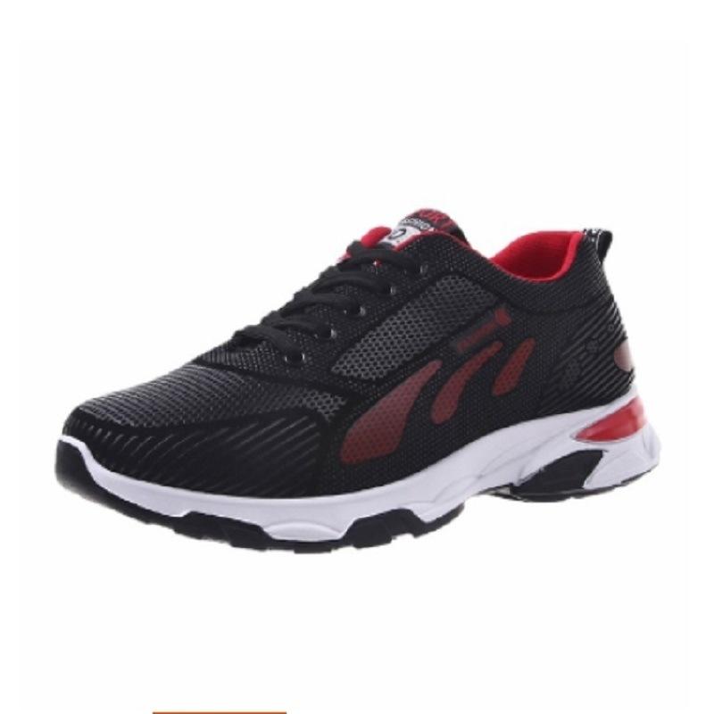 

Spring breathable casual running shoes waterproof leather sneakers black work shoes men 44 красный