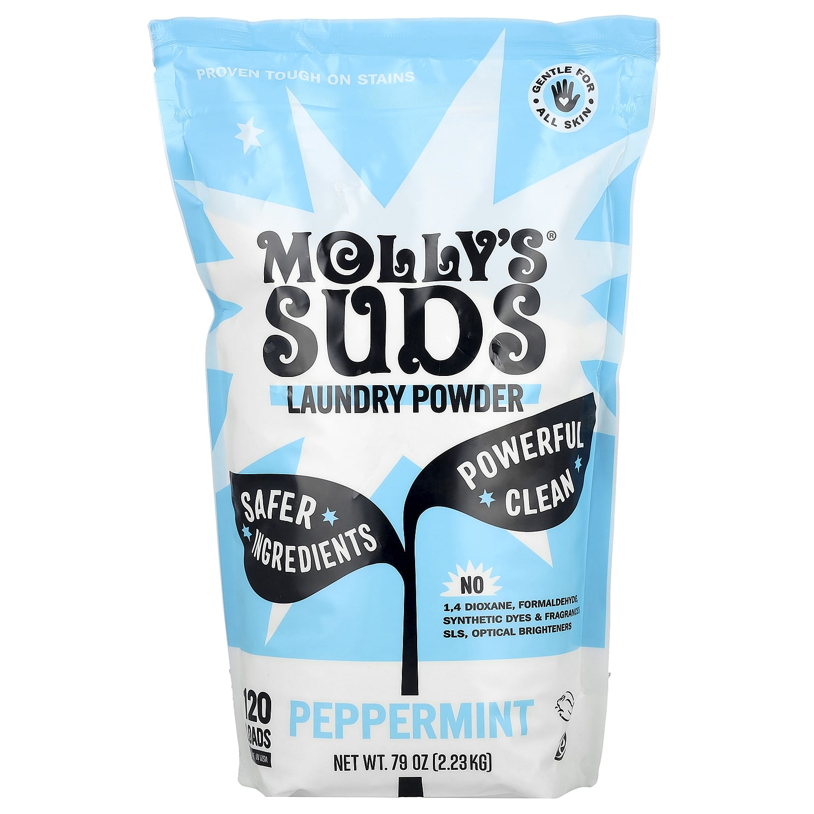 

Molly S Suds, Laundry Powder, Peppermint, 2.23Kg(79Oz)