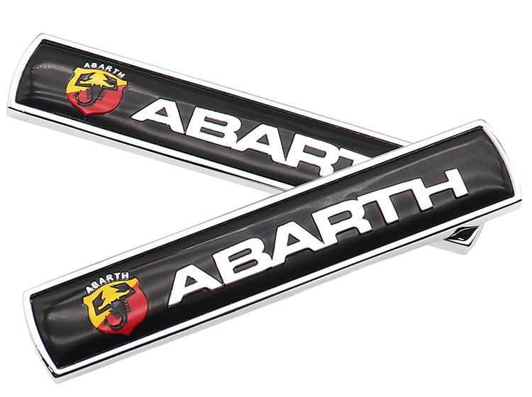 2Pcs/1Pair 3D Metal Car Fender Side Logo Car Door Rear Bumper Tail Door Emblem Badge Sticker for Abarth Punto124/125/500 Stilo Ducato чёрный