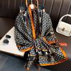 Luxury Brand Women Long Silk Scarves Shawl Lady Wrap Soft Female Europe Designer Beach Bandanna Foulard Muffler Pareo 180*90cm