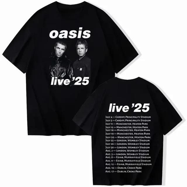 Neuer Eingang Oasis Live 26 Tour Kurzarm Rundhals Y2k T-Shirt Herrenbekleidung Neu im Top & T-Shirts Herren T-Shirt Ropa Hombre