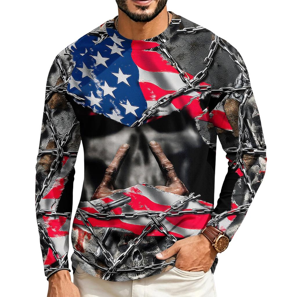 Men's Raglan Long Sleeve T-Shirt Casual Neck Pullover for Everyday Wear