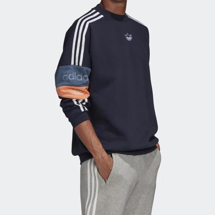 Adidas Originals Trefoil Retro Football Crewneck Sweatshirt Men Tops Navy ED7180