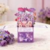 Mother‘s Day Father’s Day 3D Flower Bouquet Card Greeting Blessing Card Gift Box for Mom Dad with Message Card and Envelope