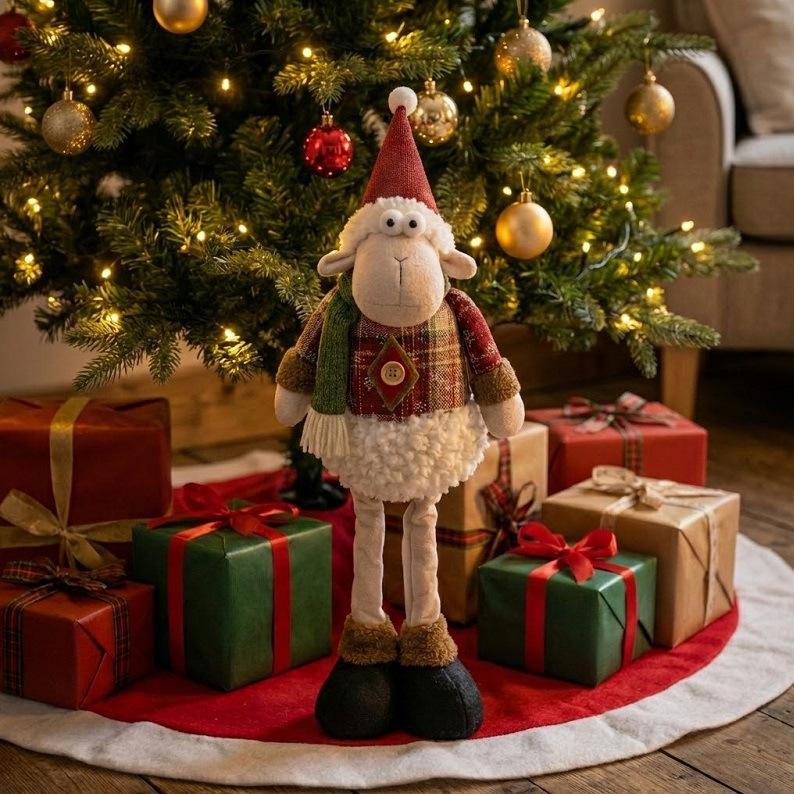 Christmas Telescopic Plush Toys: Santa Claus, Snowman & Reindeer Decorations