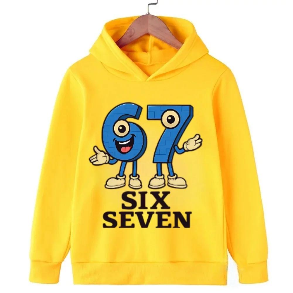 Viral "67 Vibe" Warm Kids Hoodie Toddler Hooded Sweatshirt for Boys Girls Fashionable Funny Children's Sweatshirt Christmas Gift