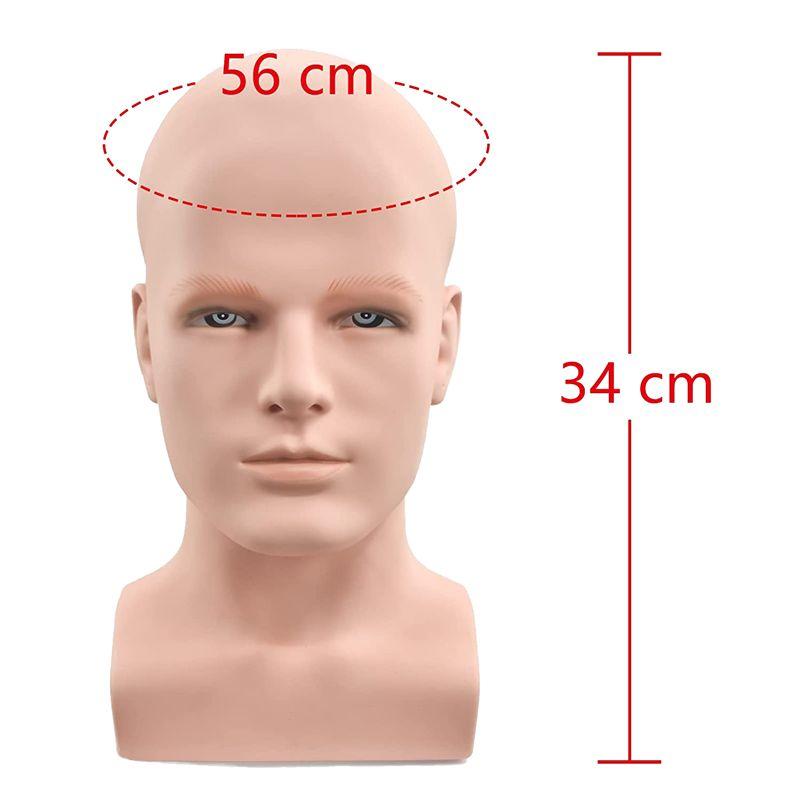 A84E-Male Mannequin Head Professional Manikin Head For Display Wigs Hats Headphone Display Stand