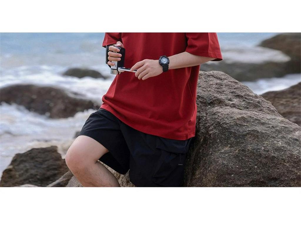 Męska luźna koszulka z krótkim rękawem, ciężka, wykonana z czystej bawełny