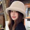 Imitation Mink Fur Winter Fisherman Hat Temperament Anti-cold Bucket Hat Plush Basin Cap  Daily