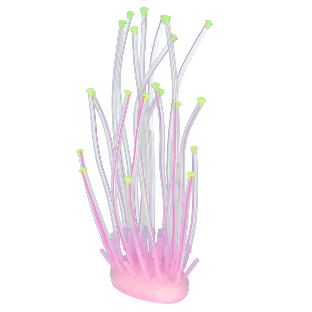 Artificial Coral Silicone Fluorescent Simulation Aquarium Fish Tank 2?Color Tube DecorationPink
