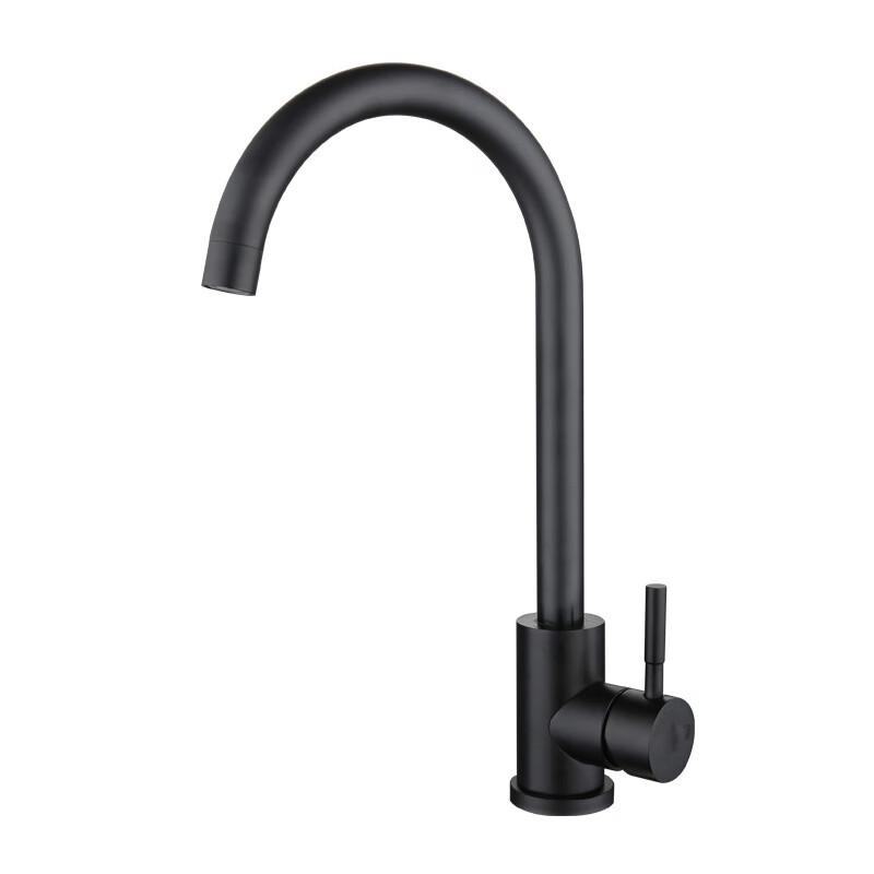 MDNG Black Rotatable Kitchen Faucet with Hot & Cold Mixer
