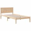 Brown Bed Frame 75 x 190 cm Solid Pine Wood