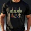 Love One Women And Several Guitars Graphic Tee Cool Gift For Guitarist Unisex Women Casual T-Shirt