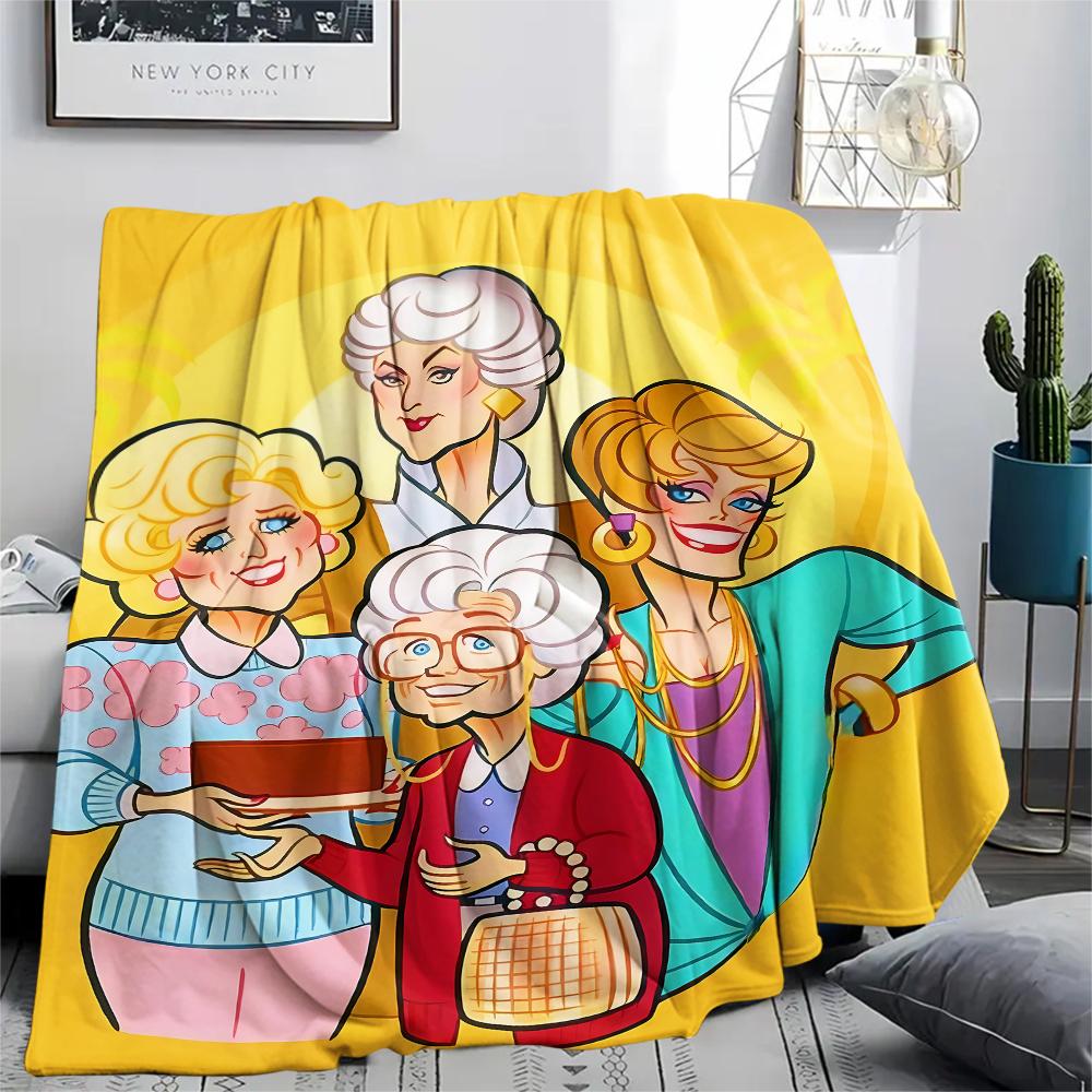 1PC The Golden Print Flannel Blanket, High quality All Seasons, Home Decor, Warmth and Comfort, Perfect for Christmas Gifts