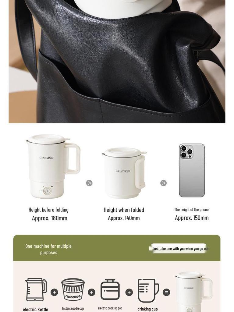 316 Stainless Steel Foldable Electric Travel Kettle - Portable Mini Boiler for Outdoor Use