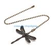 Y5JC Vintages Styles Ceiling Fan Pull Chains Set of 2 With Dragonflies and Butterfly Portable for Home Ambiances Ornaments