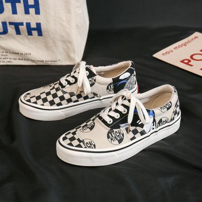 Men's Vulcanized Shoes Spring Autumn New Plaid Canvas Shoes Unisex Couples Shoe Casual Retro Color Matching Men's Casual Shoes