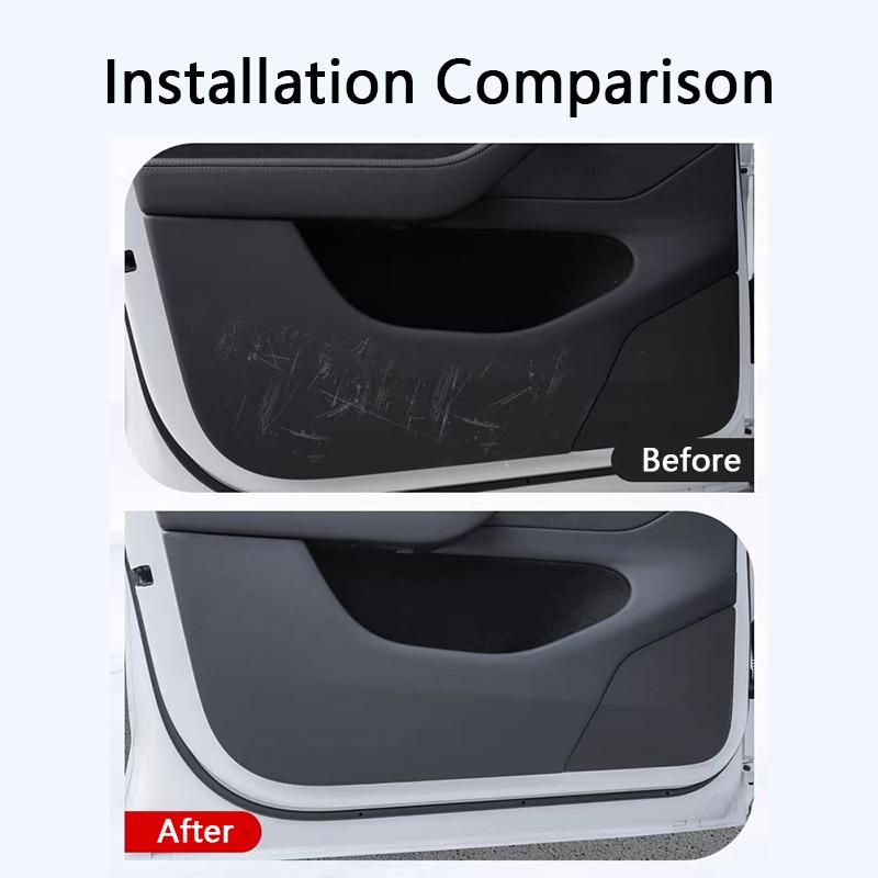 Per Tesla Model YL 6 Posti Auto Porta Anti-Calcio Pellicola Adesiva in Pelle Kit di Finitura Copertura Protettiva Porta Laterale Accessori Interni Auto