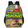 Zaino Scolastico per Bambini Ragazzi Ragazze - Carino Design Mostro Cartone Animato Tessuto Oxford Leggero Spallacci Imbottiti Traspiranti Grado