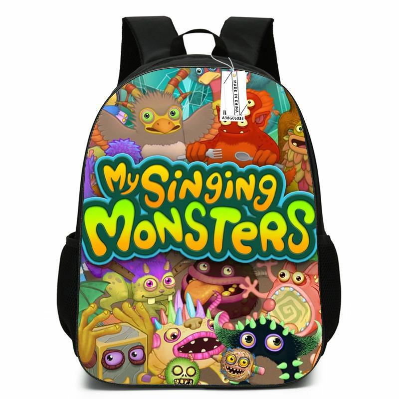 Zaino Scolastico per Bambini Ragazzi Ragazze - Carino Design Mostro Cartone Animato Tessuto Oxford Leggero Spallacci Imbottiti Traspiranti Grado
