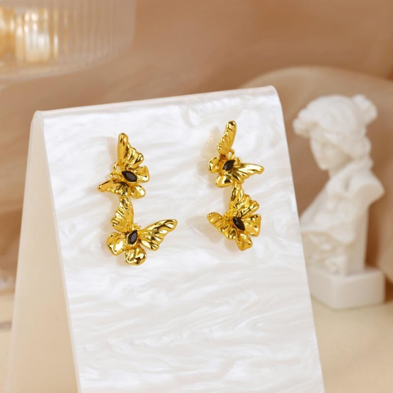 Light Luxury Butterfly Earrings Women's Fringed High-end Sense Original Cold Wind Earrings Women's Fashion Exquisite Earrings