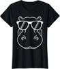 Cool Hippo Design Cute Hippopotamus Sunglass Gift Ladies039 Crewneck T-Shirt