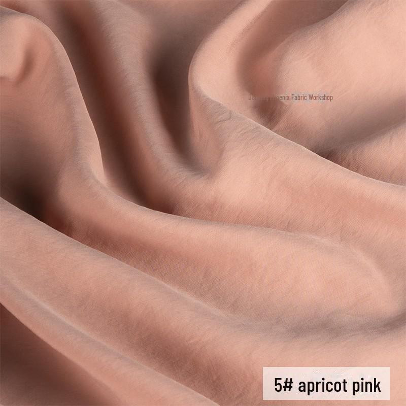 Retro Pískově Praná Matná Měděná Amoniaková Hedvábná Tkanina - Nepružný Mlhavě Mrazivý Materiál na Top/Sukni