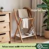 Beech Wood Floor Standing Coat and Hat Rack - Solid Wood Mobile Clothes Storage Organizer