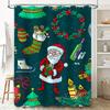 Tu Christmas Shower Curtain Santa Claus Holiday Festive Bathroom Decor Waterproof Fabric Xmas Home Decor Gift Idea Festive Seaso