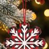 Lightweight Holiday Decorations 12Pcs Wooden Christmas Ornaments Buffalo Plaid Hanging Decor with Gnome Office Home Party Supplies Snowflake