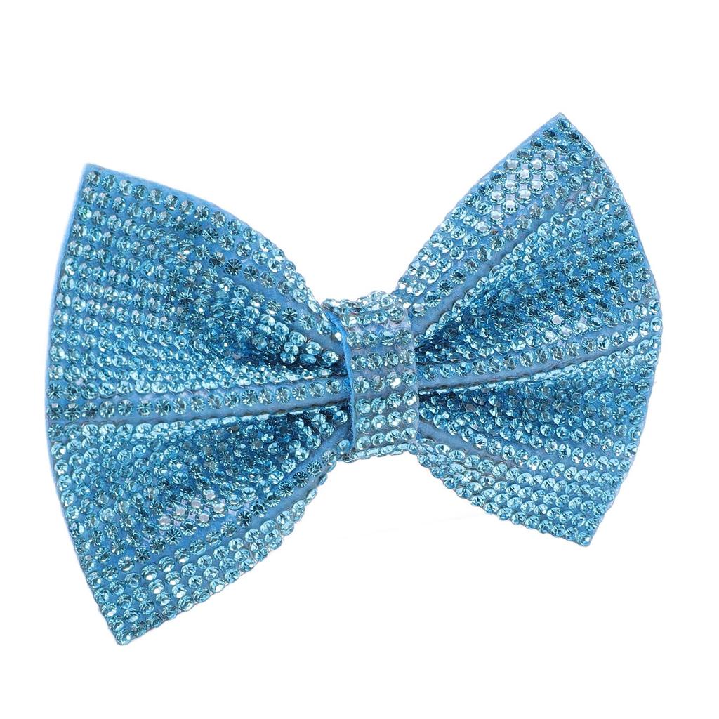 Sparkling Bow Decoration Crystal Rhinestone Bow Accessory for Shoe Bag Hairpin Phone Case Blue
