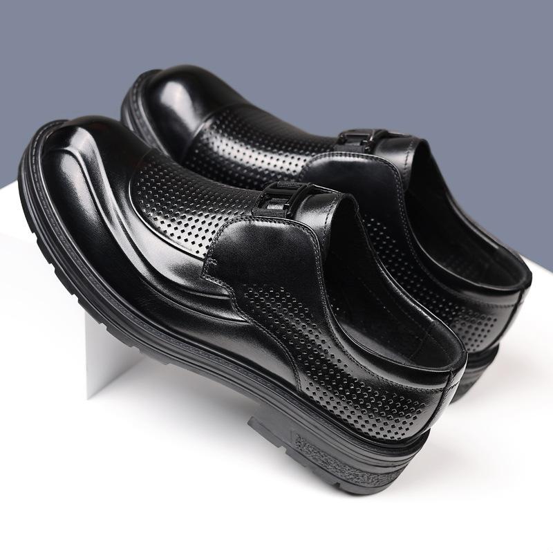 Spring Summer Hallow Cow Leather Shoes for Men Solid Color Fashion Casual Wedding Shoes Man British Designer Dress Shoe Male